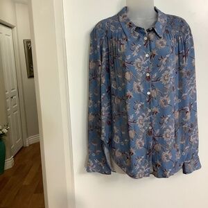 Like NEW: Veronica Beard Semi-Sheer Flowy Blouse Shirt Sz 12